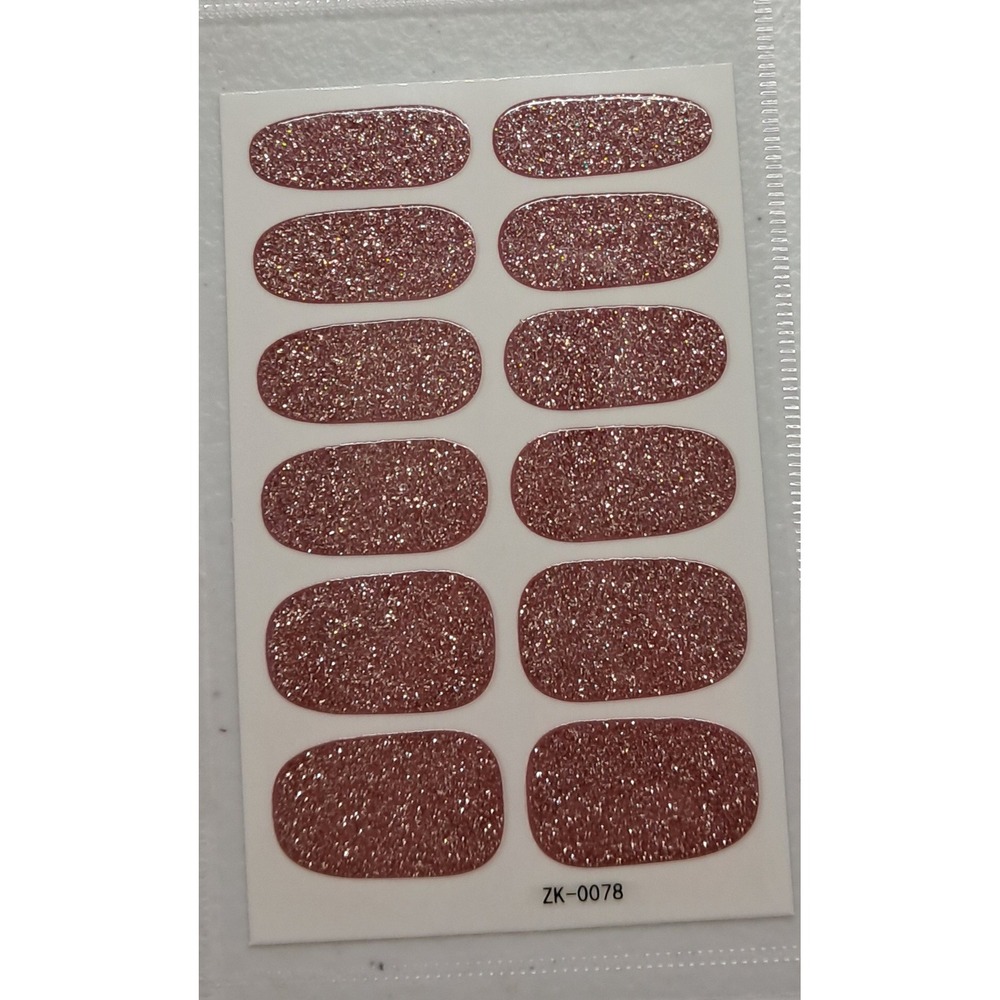 Rose Gold Glitter Nail Wraps Full Cover Polish Bundle 3 For 15